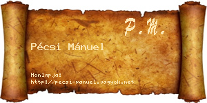 Pécsi Mánuel névjegykártya